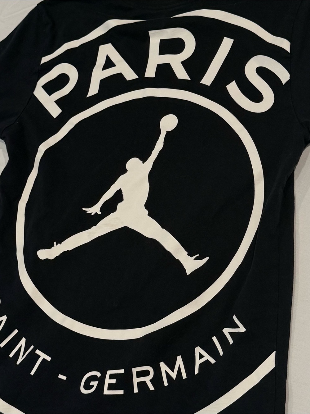 Air Jordan Paris Saint Germain Mens White T-Shirt Graphic Tee Size S Logo PSG
